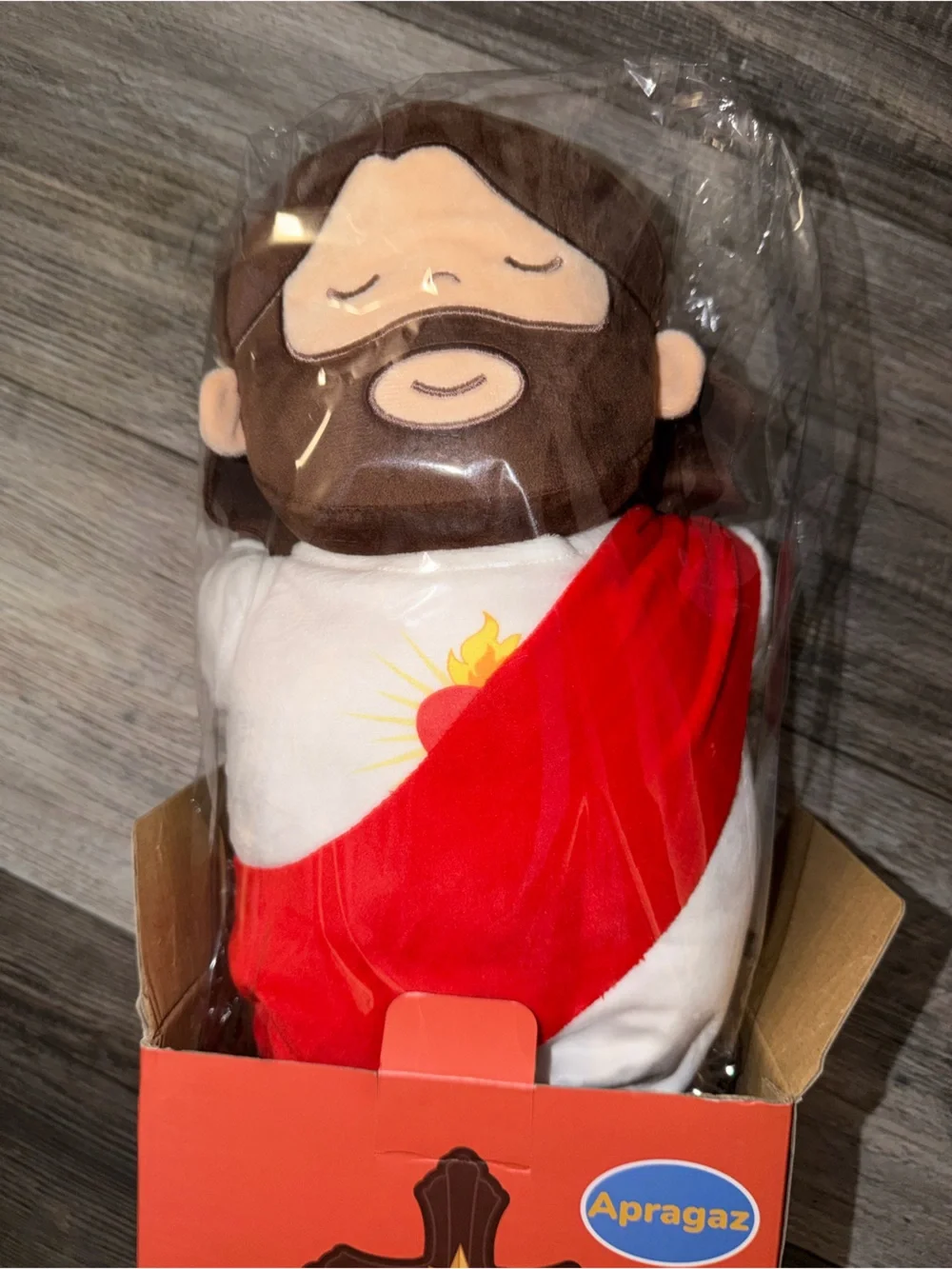 RAGA Plush Jesus Toy in Orange and Yellow